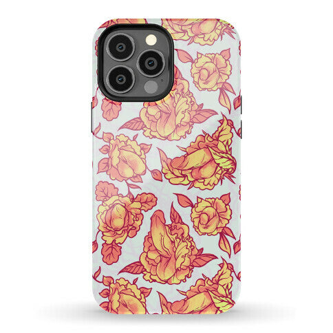 Floral Penis Pattern Orange Phone Case